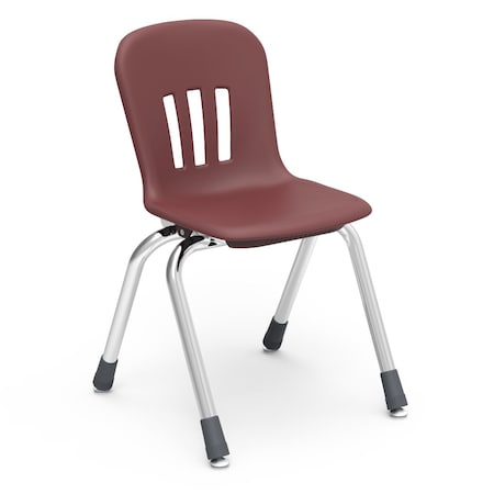 Virco Metaphor Series 14" Classroom Chair, Kindergarten - 2nd Grade with Nylon Glides - Wine Seat N914
